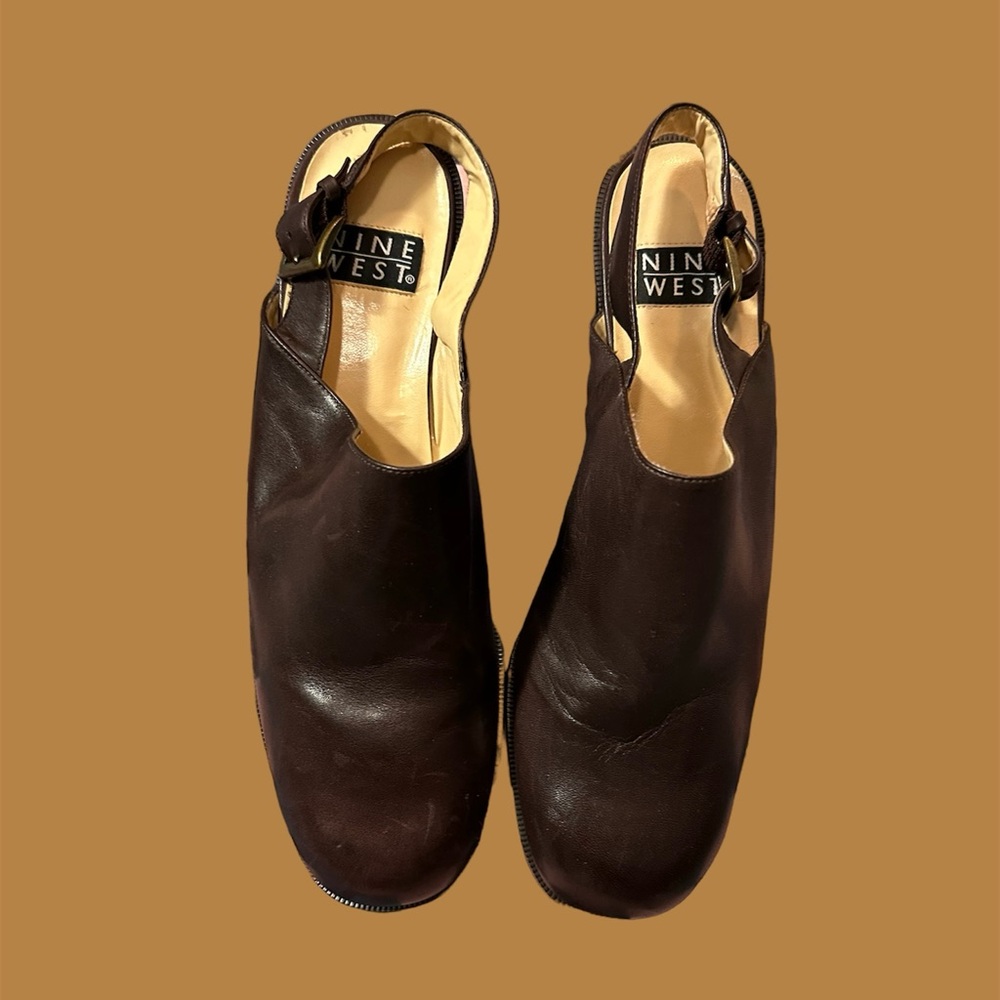 Nine West Leather Slingback Mules